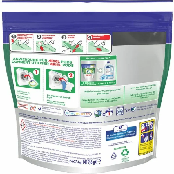 Ariel Waschmittel Professional All-in-1 Pods, Vollwaschmittel, 104 Waschladungen (2x 52WL) 5