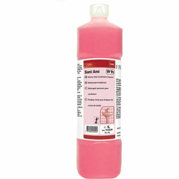 Taski Badreiniger Sani Ami Grundreiniger, 7513239, Sanitärreiniger, Gegen Kalk Und Schmutz, 1 Liter 1