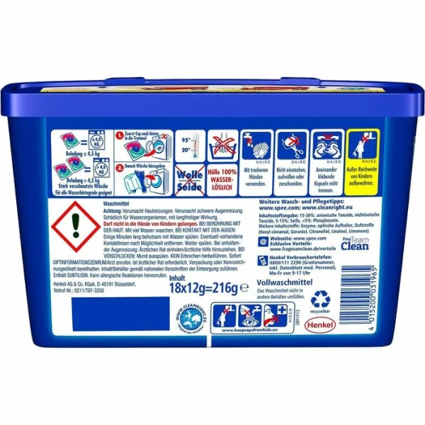 Spee Waschmittel Power Caps Universal 3+1, Vollwaschmittel, 234g, 18 Waschladungen 5