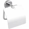 Tesa Toilettenpapierspender Smooz Mit Deckel 40315, Ohne Bohren, Metall, Für 1 Kleinrolle, Silber 8