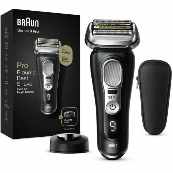 Braun Elektrorasierer Series 9 Pro Premium 9410s, Wet & Dry, 4+1 Scherkopf, Mit Trimmer & Reise-Etui 1