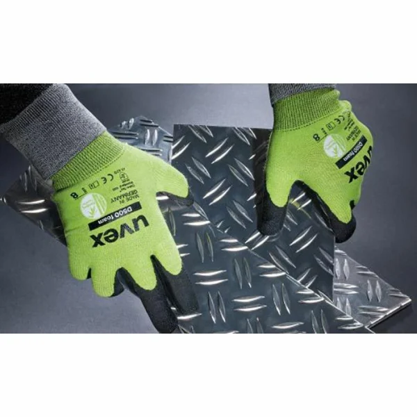 Uvex Arbeitshandschuhe D500 Foam, 6060409, Schnittschutzhandschuhe, Grün, Größe 9, 1 Paar 5