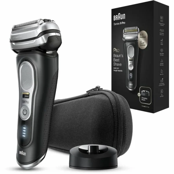 Braun Elektrorasierer Series 9 Pro Premium 9410s, Wet & Dry, 4+1 Scherkopf, Mit Trimmer & Reise-Etui 9