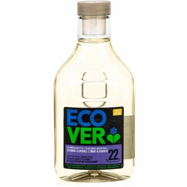 Ecover Waschmittel Feinwaschmittel Schwarz&Dunkel, Flüssig, ökologisch, Limette & Lotus, 1 L, 22 WL 1