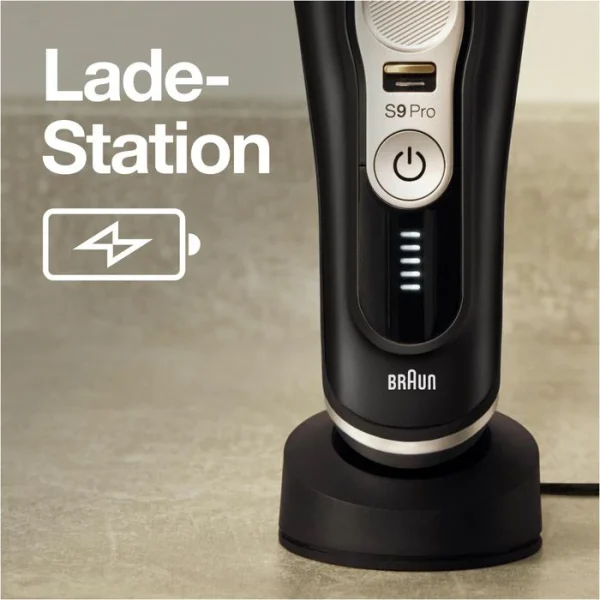 Braun Elektrorasierer Series 9 Pro Premium 9410s, Wet & Dry, 4+1 Scherkopf, Mit Trimmer & Reise-Etui 6